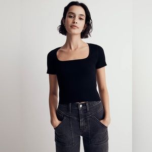 Madewell Square-Neck Crop Sweater Tee